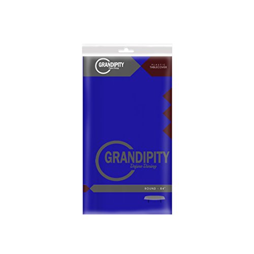 Blue 1 Pack Premium Disposable Plastic Tablecloth 84" Inch Round Table Cover - color: Blue, size: 1 Pack 84" Round