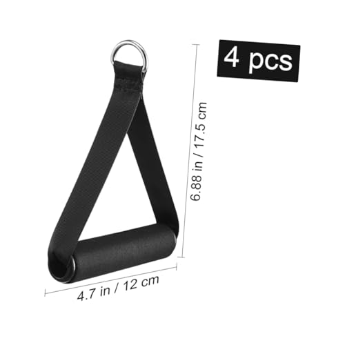 Garneck 4pcs Resistance Band Handles Plastic D Ring Exercise Strap Foam Handle Band Fitness Equipment for Home Gym Overhead Strength Training Stretching Black - color: 4pack