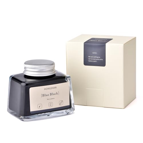 Hongdian Fountain Pen Bottled Ink Blue Black Color, 60ml Non Carbon Inkwell Bottle, Artist Calligraphy Ink - color: Blue Black