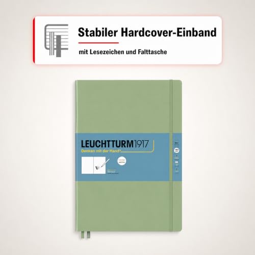 Leuchtturm1917 - Master A4 Hardcover Sketchbook (Sage) - 112 Pages of 150g/m² Paper - color: Sage, size: Master (A4+)