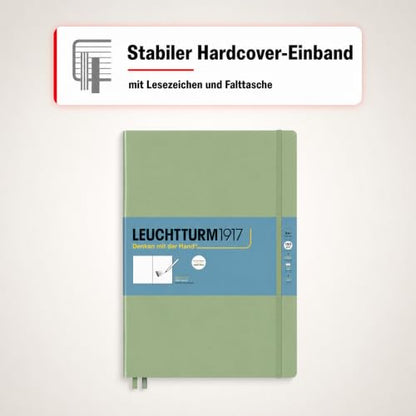 Leuchtturm1917 - Master A4 Hardcover Sketchbook (Sage) - 112 Pages of 150g/m² Paper - color: Sage, size: Master (A4+)