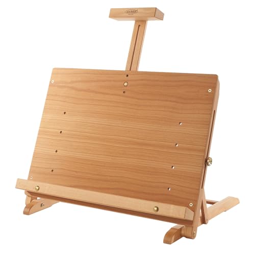 Mabef M/34 Table Easel, Oiled Beech-Wood Tabletop Easel Adjustable Canvas Angle from Vertical to Horizontal Max Load 5 kg/Canvas Height Up to 54 cm – Made in Italy - style: Lectern