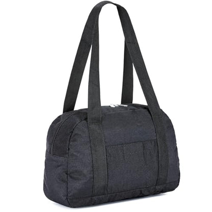 Mini Gym Bag for Women Girl 12 inch Small Gym Tote Lightweight Carry On Bag - color: Black