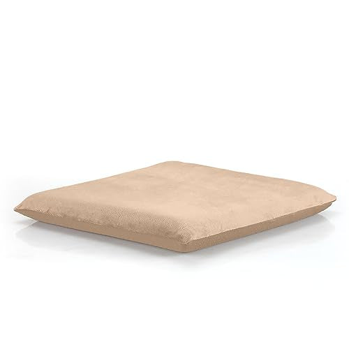 Augld Square Memory Foam Chair Cushion 16x16 in Beige | Soft Velvet Fabric, Non-slip, High Density Memory Foam, Washable, Seat Cushion for Home, Office, School, Car - color: Beige, size: 16x16 In