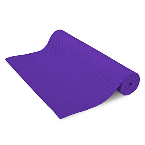 Bean Products Yoga Mat for Exercise - Non Slip Thick Comfortable Workout Floor Mat for Adults and Kids - Eco Friendly Foldable Yoga Mat for Yoga, Pilates, Gym and Stretching - color: Grape, size: Adult (72" x 24")