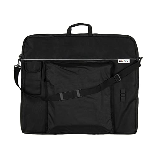 MEEDEN Art Portfolio Bag: 24 x 29 Inch Black Canvas Portfolio Case | Waterproof 600D Oxford with 6 Pockets for Artwork, Canvas, Sketching, Photography, Poster, Solar Panel
