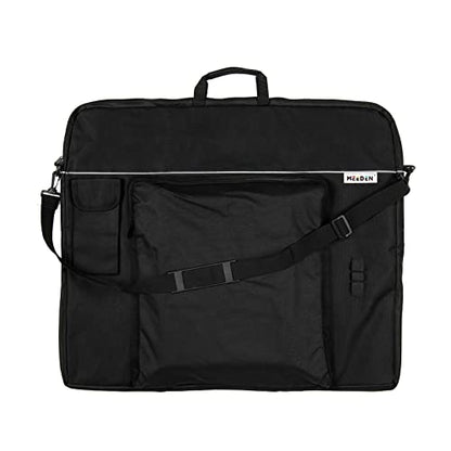 MEEDEN Art Portfolio Bag: 24 x 29 Inch Black Canvas Portfolio Case | Waterproof 600D Oxford with 6 Pockets for Artwork, Canvas, Sketching, Photography, Poster, Solar Panel