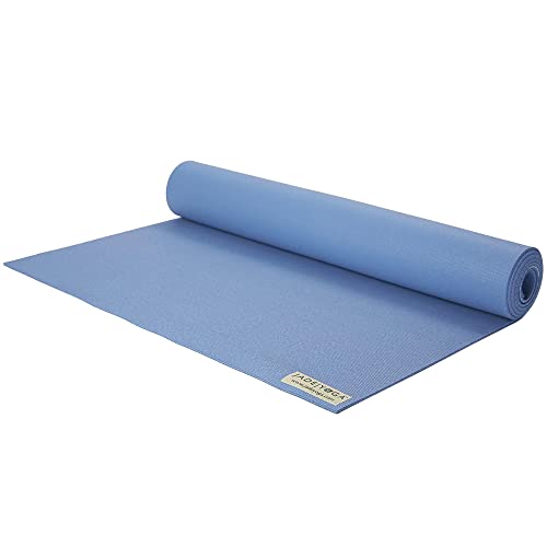 JadeYoga Harmony Yoga Mat - Durable & Thick Gym Fitness Mat, Non-Slip Natural Rubber Yoga Mat - Home Exercise & Stretching Mat, Workout Mat - Yoga, Pilates & Meditation for Women & Men - color: Slate Blue, size: 68"