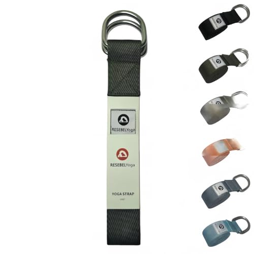 Yoga Strap for Stretching, Non-Elastic Yoga Belt with D-Ring | Thickened cotton strap in 6ft & 8ft sizes for Pilates, gym workouts, physical therapy, flexibility and posture support - color: Army Green, size: 8Feet/2.4M