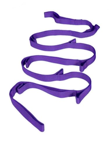 Stretching Strap Yoga Strap for Home Workout, Exercise, Pilates and Gymnastics, 10 Loops Non-Elastic Stretch Bands with Aesthetic Packaging for Women & Men - color: Purple