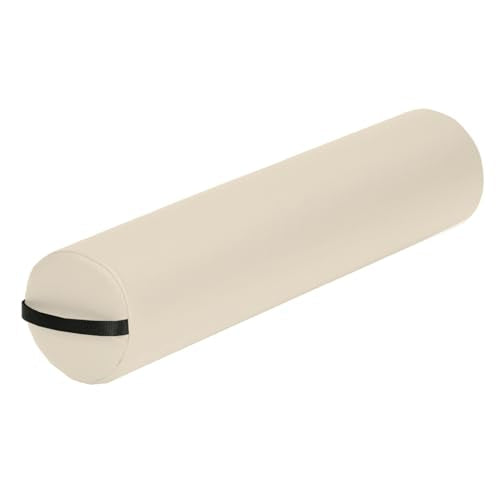 EarthLite Massage Bolster Pillow Full Round – Durable, Easy to Clean 100% PU Upholstery incl. Strap Handle/Professional Quality CFC-Free/Back Pain Relief - color: Vanilla Creme
