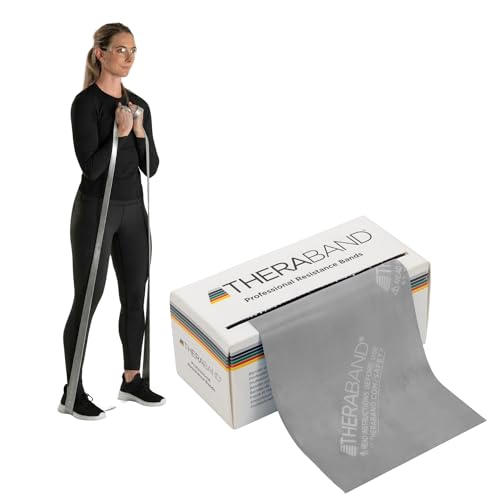THERABAND Resistance Band, Exercise, Physical Therapy, Workout, Silver - color: Silver - Super Heavy