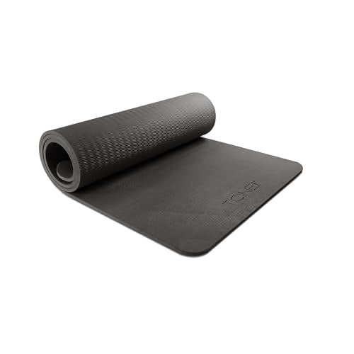 TONE Fitness Hanging Yoga Mat, Pilates Mat, Exercise Mat for Home Workouts with Carry Strap | V Pattern | Multiple Colors - color: Black