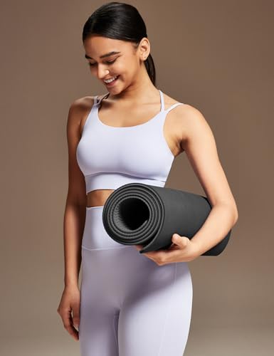 Ewedoos Eco Friendly Yoga Mat Thick TPE Yoga Mat Non Slip Yoga Mats Anti-tear Exercise Workout Mat for Women Men Kids Yoga, Pilates and Fitness - color: Black Yoga Mat