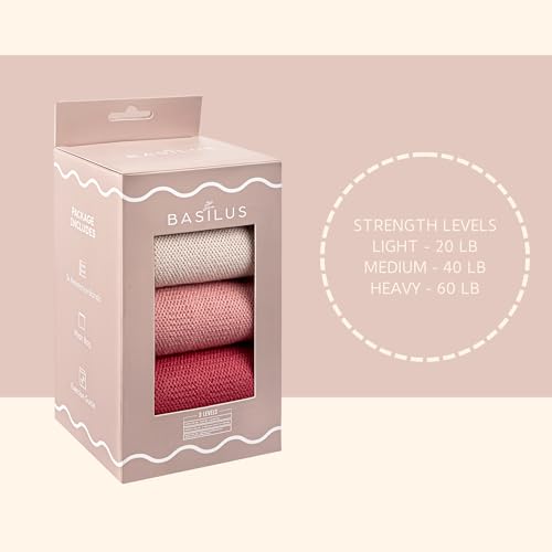 3-Pack Fabric Resistance Bands for Legs & Glutes – Exercise Bands for Workout, Strength Training, Yoga, Pilates & Fitness - color: Peach Cream, Blush Dune, Lost Cherry