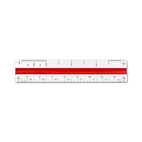 Alumicolor Aluminum Architect Color-Coded Solid Drafting Scale, 4IN, Silver - size: 4IN, style: Architect