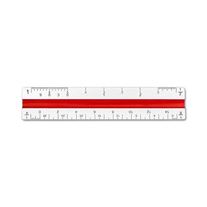 Alumicolor Aluminum Architect Color-Coded Solid Drafting Scale, 4IN, Silver - size: 4IN, style: Architect