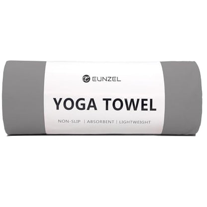Eunzel Hot Yoga Towel Non Slip Yoga Mat Towel Non-Slip Sweat Absorbent Microfiber Towel for Hot Yoga, Pilates and Workout 72" x 26.5", Dark Grey - color: Dark Grey