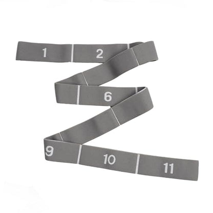 11 Loops Stretch band - Yoga, Pilates, Ballet, and Physical Therapy Stretching strap for Flexibility, Leg Stretching, and Exercise - Durable Stretching equipment for Dance and Fitness - color: 11 Grids-Grey