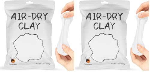 Cutedeer White Air Dry Clay, 1.1lb Foam Modeling Clay, Soft Squishy Molding for Kids Adults, Arts & Crafts Project Slime Supplies(1.1lb - 2 Pack, White) - color: White, size: 1.1lb - 2 PACK
