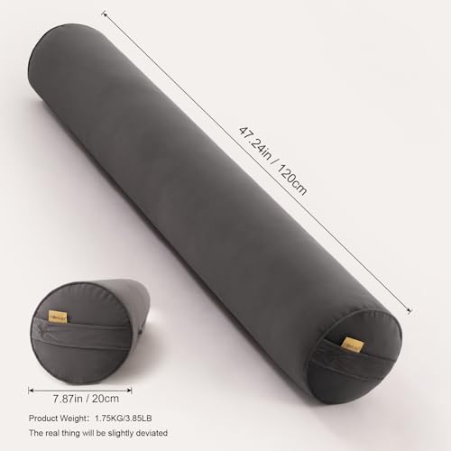 Body Pillow for Adults,Long Round Pillow,Big Cylindrical Pillow,Large Full Bolster Pillows for Side Sleepers (Steel Gray, 47.24"*7.87") - color: Steel Gray, size: 47.24"*7.87"