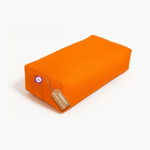 Rectangular Cotton Yoga Bolster, Yoga Pillow, Yoga Cushion, Yin yoga Bolster, Iyengar yoga bolster - color: Orange