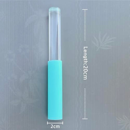 Singing Bowl Mallet Blue Acrylic Rubber Striker Mallet for Playing Quartz Crystal Singing Bowl with Bundle Pocket - color: Blue