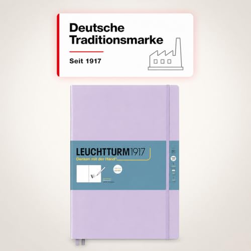 Leuchtturm1917 - Master A4 Hardcover Sketchbook (Lilac) - 112 Pages of 150g/m² Paper | 112 pages, thread binding, acid-free, folding case, lilac, drawing card, developed in Germany - color: Lilac, size: Master (A4+)
