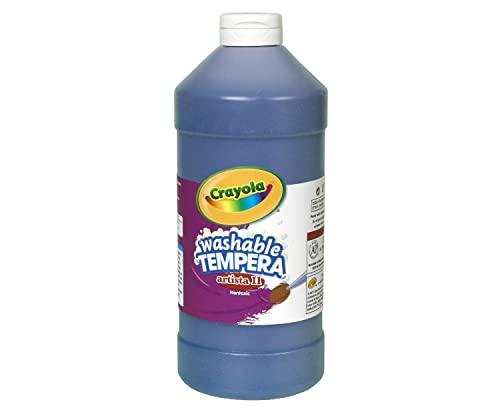 Crayola Washable Tempera Paint For Kids, Blue Paint, Classroom Supplies, Non Toxic, 32 Oz Squeeze Bottle - color: Blue, size: 32 Fl Oz (Pack of 1)