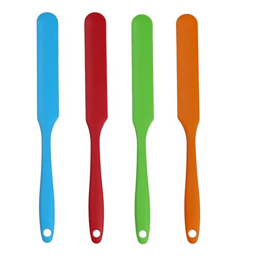 Septe 4pcs Silicone Spatula Set Silicone Spatula for cooking Cake Cream Spatulas Mixing Batter Scraper Non-Stick Flexible Baking Cooking Tool (4 Colors,StyleA)