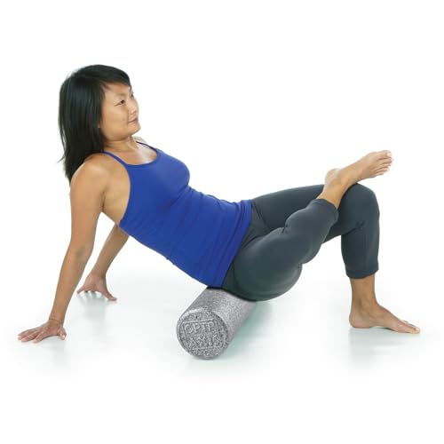 OPTP Silver AXIS Moderately Firm Foam Roller – Round, Silver, 36" x 6" - size: 36" x 6" Round