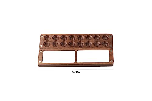 Leadigol Wooden Mini Travel Paint Palette, Watercolor Painting Box, Painting Paint Saver Mixing Tray, Wooden Colour Mixing Palette Box, Artist Travel Sketch Painting Box