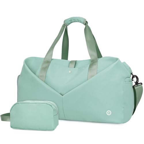 Ceneda 20" Gym Bag for Women with Wet Pocket & Shoe Compartment, Lightweight Duffel Waterproof Carry On Duffle for Travel, Yoga, Overnight (Mint Green) - color: Mint Green
