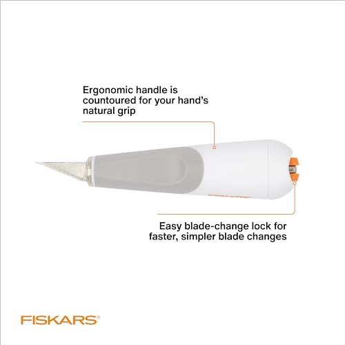 Fiskars 8" Easy Change Heavy-Duty Detail Craft Knife, Exacto Utility Knife - style: Easy Change Knife - #2 Blade