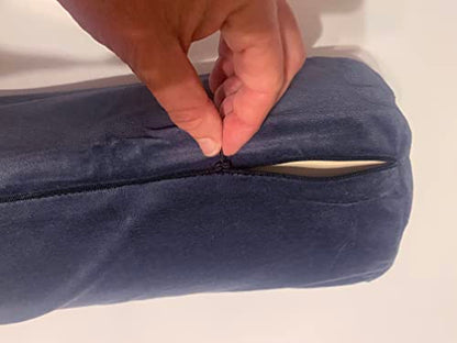 Therapist’s Choice® Bolster Cover with Zipper Closure, Soft & Durable, Size: 6" x 27" (Cover Only, Bolster Not Included) (Dark Blue Velour) - color: Dark Blue Velour