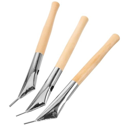 EXCEART 3pcs Batik Pen Tool Set Stainless Steel Wax Printing Tools for Pottery Clay Sculpture Fabric Drawing Line Carving DIY Crafts 7.36 in