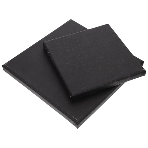 2 Pack Black Canvas Panels 7.87 X 7.87 X 0.59 in Artist Stretched Canvas for Oil Painting Blank Painting Panels for DIY Art Projects Home Decor Gifts