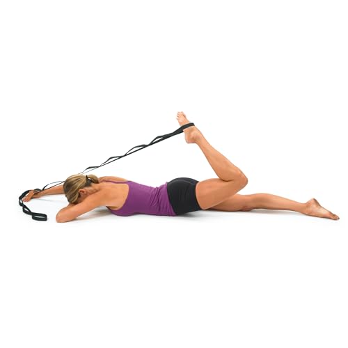 OPTP The Original Stretch Out Strap XL with Exercise Book, Made in the USA | Stretch Out Strap for physical therapy, yoga stretching strap or knee therapy strap, 10 loops, 7'5" long durable woven strap