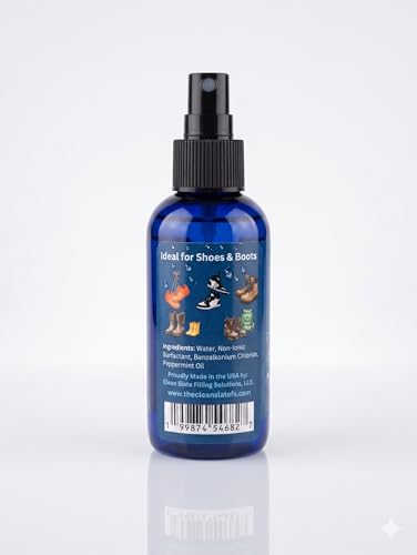 Clean Slate Footwear Refresher. Advanced Surfactant Technology For Rapid Odor Elimination with Salt Neutralization. 4oz
