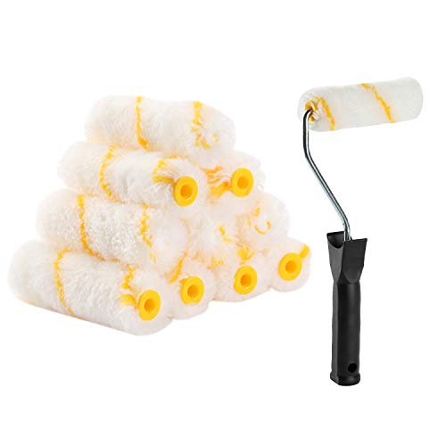 Bates- Paint Rollers, 4 inch Paint Roller with 10 Covers, Wall Painting Tool - color: White, size: 4 inch Paint Roller+10 Covers