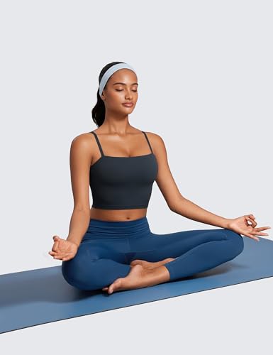 CRZ YOGA Butterluxe Cami Crop Tank Tops - color: True Navy, size: Medium