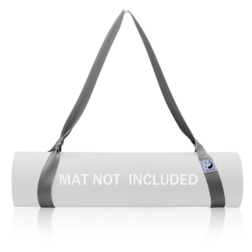 Slim Panda Yoga Mat Straps for Carrying, Adjustable Yoga Mat Carrier Sling Fits All Mats(Mat Not Included) - color: Dark Gray, size: 72 inches