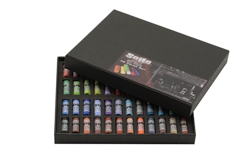 Soho Urban Artist Soft Pastels Set of 48 Unique, Vibrant Colors - Half Stick 1.3" Long, Soft Pastels for Artists, Velvety Texture, Lightfast, Perfect for Layering & Blending - size: 48 Count (Pack of 1)