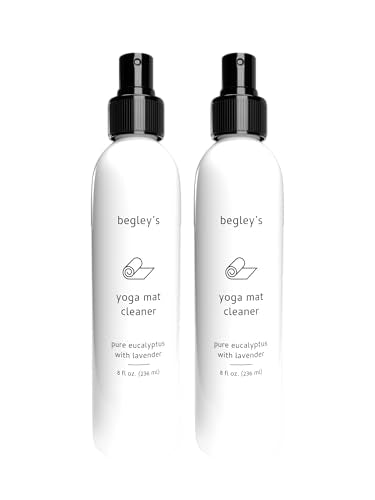 Begley's Yoga Mat Cleaner and Deodorizer Spray 8oz, with Fragrant Essential Oils, Pure Eucalyptus & Lavender - 2 Pack - size: 8 Fl Oz (Pack of 2)