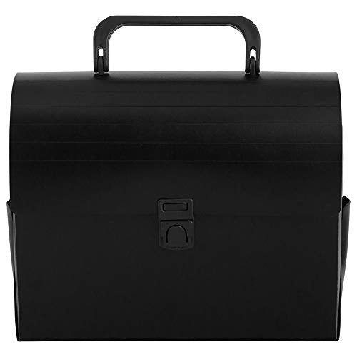 JAM PAPER Plastic Portfolio Art Case with Handles - 6 x 9 x 4 - Black - Sold Individually - color: Black