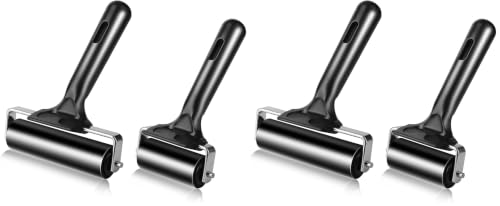 2Pcs Rubber Roller Brayer Rollers Hard Rubber 4 and 2.2 Inch for Printmaking (Black) by HRLORKC… (Pack of 2) - size: 1pack 2.2inch+1pack 4inch (Pack of 2)