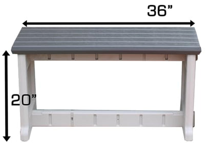 Bench, Deep Grey Top with Warm Grey Sides, 2 Pack - Proudly Made in The USA, Click and Lock Hardware-Free Assembly, Durable and Stylish Outdoor Seating - color: Deep Grey/Warm Grey, size: 2 Pack