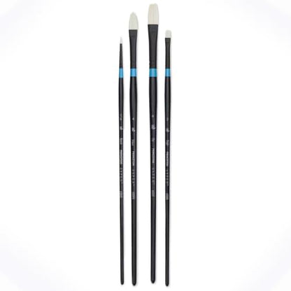 Princeton Aspen Professional Paint Brush Set, 4-Piece Long Handle Synthetic Brushes with Medium-Stiff, No-Shedding Bristles for Acrylic, Oil & Water-Soluble Oil Painting