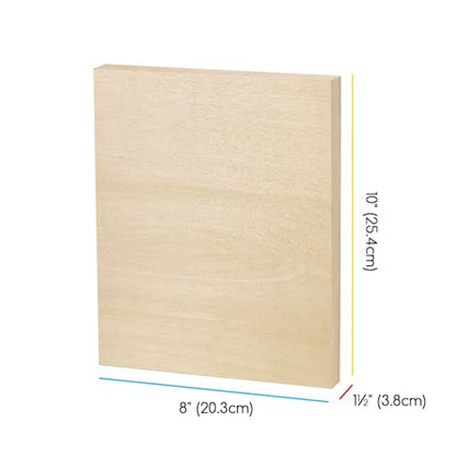 MEEDEN Unfinished Wood Canvas Board:8x10 Canvas Panel Pack of 4 | 1-1/2" Deep Wooden Panel Board, Blank Cradled Wood Art Board for Painting - Rectangle - size: 8"x10"- 4 Pack