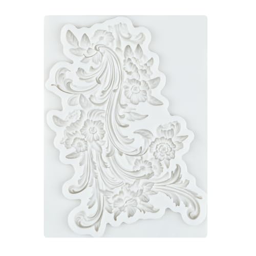 Baroque Silicone Mold Baroque Relief Flower Polymer Clay Molds | Jewelry Making Epoxy Resin Casting Air Dry Polymer Clay Craft - color: Style R